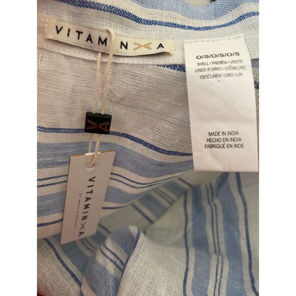 Vitamin A Pure Linen Striped Duster l Swimsuit‎ Cover-Up l NWT l One Size - Picture 5 of 5